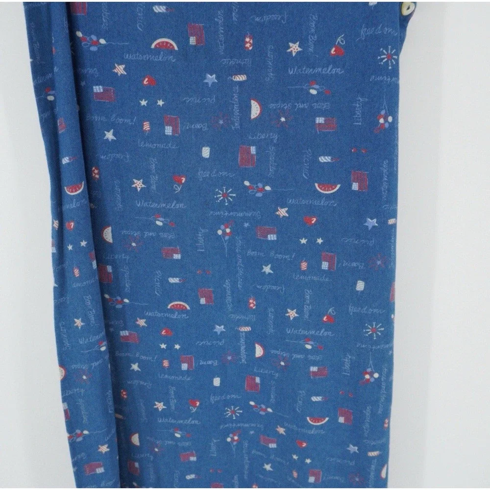 Vintage Koret Denim Maxi Sleeveless Dress Americana 4th Of July Medium